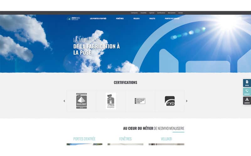 site neovivo menuiserie